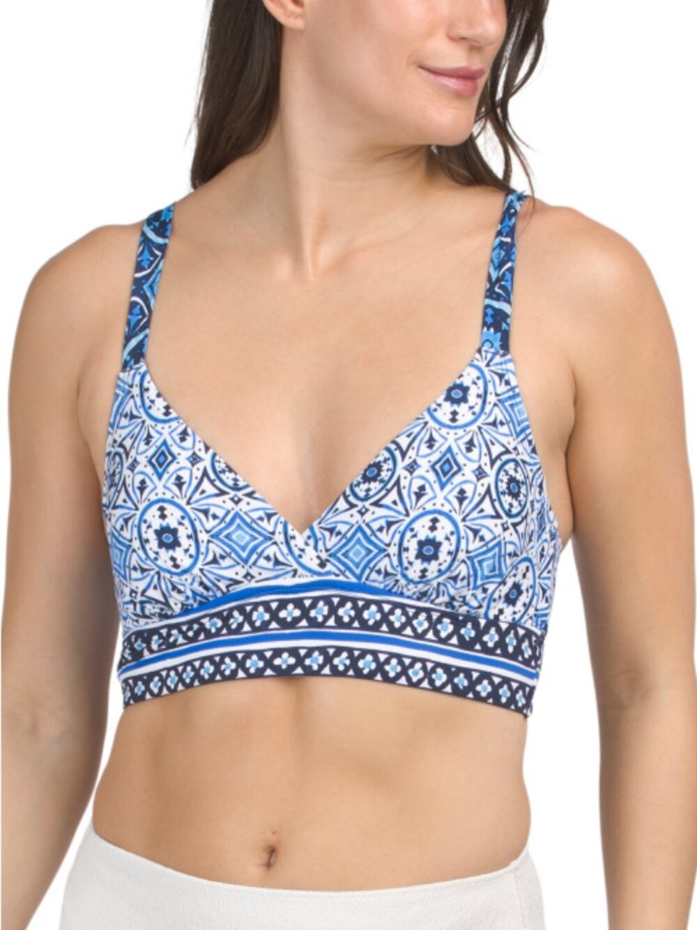 Jantzen Sophia Bra Swim Top in the Moroccan Tile / Pantheon Blue 18